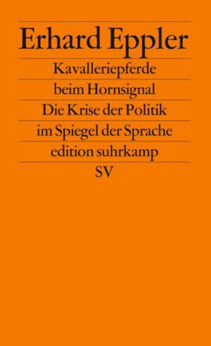 Im 1946 erschienenen Wörterbuch des Unmenschen zeigten Dolf Sternberger, Gerhard Storz und W. E. Süskind auf, in welcher Weise die Nationalsozialisten die Sprache manipulierten. In seinem neuen Buch unternimmt Erhard Eppler nichts Geringeres als eine Sprachkritik im Zeitalter der verwalteten Risiken. Große Risiken bestehen in der gegenwärtigen Situation nicht nur aufgrund der Umweltbelastungen, sondern auch infolge einer möglichen Zerstörung dessen, was allenthalben die politische Kultur genannt wird: Der Rechtsextremismus nimmt zu, ja, nach der Euphorie der Wiedervereinigung breitet sich eine wachsende Politikverdrossenheit aus. Eine der wesentlichen Ursachen hierfür erkennt Erhard Eppler in der Art, in der die Sprache in der Politik verwendet wird - ist Sprache doch das einzige Mittel, Zusammenhänge sichtbar zu machen, durch Argumente zu überzeugen und Konsens herzustellen. Folglich muss eine Kritik der gegenwärtigen Politik eine Kritik der gegenwärtigen Sprache sein. Und diese führt Erhard Eppler nicht von der Position des Sprachwissenschaftlers durch, sondern mit dem Erfahrungshintergrund seiner jahrzehntelangen Tätigkeit als Politiker. So ist kein parteipolitisches Buch entstanden, sondern eine anschauliche Darstellung und luzide Kritik der politischen Sprachen. Erhard Eppler macht den Leser durch die Analyse einzelner Worte und die beispielhafte Zerlegung typischer Äußerungen von Politikern deutlich, daß die vorgestanzten, die Denk- und Überzeugungsarbeit abnehmenden Floskeln, so George Orwell, wie Kavalleriepferde beim Hornsignal zur Verfügung stehen - und wenn sie sich dann ins politische Kampfgetümmel stürzen, werden Wahrheit, Wahrhaftigkeit und Glaubwürdigkeit von Politikern und Nichtpolitikern zu Opfern.