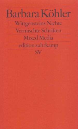 WITTGENSTEINS NICHTE, eine Femmage, Respektbezeugung wie ironische Erwiderung ins Österreichische, gilt hier dem Philo-sophen Ludwig Wittgenstein eher noch als dem Schriftsteller Thomas Bernhard. Die Nichte ist ja nicht allein weibliches Gegenstück des Neffen (und reklamiert als solches einen anderen, eignen Blick auf Dinge, Verhältnisse, Sprachen), sondern ebenso als Plural zu lesen: eine mindestens doppelte Verneinung, die Negation der Negation wie Position wie Paradox sein kann. Das literarische und sprachphilosophische Interesse der Autorin gilt einer Grammatik der Differenz. Im Hinblick auf und im Dialog mit bildender Kunst sowohl „neuer“ als auch „klassischer“ Medien bewegen sich die Texte durch Spannungsfelder, durch Flächen und Räume, zwei und drei Dimensionen, zwischen zweiten und dritten Personen, Femininum, Maskulinum und Neutrum, Bildern, Schriften und Stimmen. Es entstehen oszillierende Bedeutungen, Unschärfe¬relationen, seltsame Symmetrien, unentscheidbare Sätze: Schrift¬bilder und Sprachräume von poetischer und analytischer Präzision.