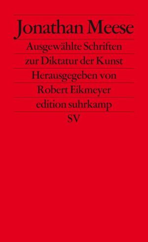 »Die Diktatur der Kunst ist die Herrschaft der Kunst, nicht des Künstlers. Kunst ist die einzige Alternative, denn nur Kunst als Stoff wechsel der Sache löst den revolutionären Druck und erschaff t den totalen Paradigma-Wechsel.« Spätestens seit der großen Werkschau Mama Johnny 2006 propagiert Jonathan Meese unverhohlen die Herrschaft der Kunst. Mit der Hermetischen Revolution und vor allem der Diktatur der Kunst hat Meese sein bisheriges »Wissen« zu einer Theorie verdichtet, die nun als Propaganda für die Sache der Kunst in Bild und Wort verbreitet werden kann. Robert Eikmeyer hat aus der großen Materialfülle ein opulentes, alle wichtigen Texttypen repräsentierendes Lesebuch zusammengestellt und um ein instruktives Nachwort sowie eine umfassende Meese-Bibliographie ergänzt.