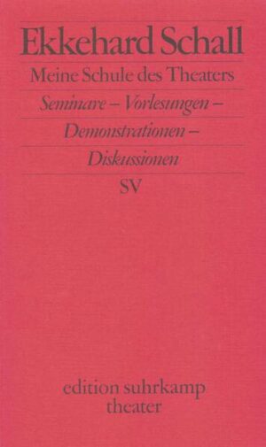 In seinem Buch berichtet Ekkehard Schall über die Arbeit in Theaterseminaren, die er zwischen 1974 und 1989 weltweit leitete. Der Titel hält, was er verspricht: Es handelt sich tatsächlich um Schalls »Schule des Theaters«. Brechts Theater steht, neben Reflexionen über Shakespeare, Büchner und Beckett, im Vordergrund. Der Autor verfügt durch seine Probenarbeit mit Brecht über reiche Erfahrungen, von denen er berichtet, teils streng sachlich, teils anekdotisch. Ein Anleitungsbuch nicht nur für Schauspieler.