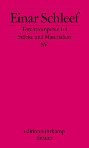 »TOTENTROMPETEN. Das sind die Pilze, die TOTENTROMPETEN, bläulich, violett, manchmal schwarz, auch braun, eßbar erscheinen sie nicht, abschreckend, schmecken dafür um so besser. Aber man muß sie kennen. Kennen auch die Trompeten, die eigenes Ende ankündigen. Ende? Dagegen heißt es sich zu stemmen, weglaufen können sie nicht, die 3 Alten, festgenagelt in der DDR und in meinem Buch GERTRUD. TOTENTROMPETEN auch für die DDR, für die Lebensumstände«, heißt es - programmatisch für alle vier Stücke - im Vorspruch der Totentrompeten. Die ersten drei dieser Stücke für immer dasselbe Trio infernal alter Freundinnen wurden in Schwerin uraufgeführt und häufig nachgespielt, das vierte wird hier aus dem Nachlaß zum ersten Mal in Buchgestalt veröffentlicht und voraussichtlich im Sommer 2002 uraufgeführt.