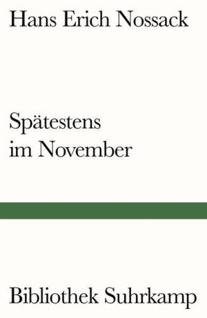 Luc Estang hat Hans Erich Nossacks Roman ›Spätestens im November‹ im Figaro Litteraire ohne Umschweife neben Flauberts ›Madame Bovary‹ gestellt. Den Inhalt umreißt er: »Eine Frau verläßt ihren Mann, um einem anderen zu folgen, dem sie eine Stunde zuvor begegnet ist.«