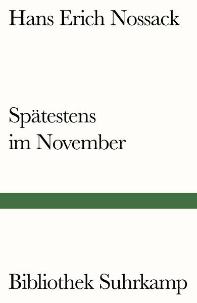 Luc Estang hat Hans Erich Nossacks Roman ›Spätestens im November‹ im Figaro Litteraire ohne Umschweife neben Flauberts ›Madame Bovary‹ gestellt. Den Inhalt umreißt er: »Eine Frau verläßt ihren Mann, um einem anderen zu folgen, dem sie eine Stunde zuvor begegnet ist.«