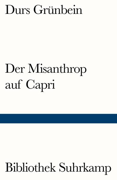 Der Misanthrop auf Capri (eine Anspielung auf Kaiser Tiberius) versammelt Durs Grünbeins verstreut und in den eigenen Gedichtbänden publizierten »Historien« - Gedichte hauptsächlich zur römischen Antike. Dichter wie Horaz oder Juvenal, der um das Jahr 100 unserer Zeitrechnung ein Rom beschreibt, das Grünbein »sehr ähnlich vorkommt wie die Situation heute in New York, auch ein wenig wie in Berlin«, sind ihm nicht einfach irgendwelche lateinischen Klassiker, sondern haben ihm »direkt etwas zu sagen«: Ihre Werke werden zu Interpretationsmitteln der eigenen Existenz.