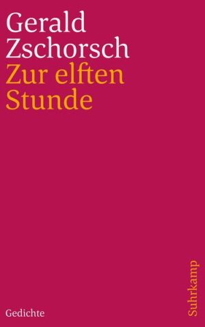 »Zur elften Stunde«, so heißt eine Gemarkung im Schloßpark von Greiz. Eine Zeitangabe als Ortsbezeichnung: Wo die Entscheidung fällt? Wenn es schon fast zu spät ist? Greiz liegt auf der Grenze zum Voigtland, dem Kindheitsland, in das der Dichter mit einigen Texten des neuen Bandes zurückkehrt. Dort schrieb und sang der junge Mann 1968 seine ersten Lieder - gegen die Entartungen des Sozialismus und den Einmarsch der Brudervölker in die Tschechoslowakei. (Ein paar finden sich in der Neuauflage des Bandes Glaubt bloß nicht, daß ich traurig bin.) Er wanderte ins Gefängnis, zweimal - »Und einmal, das Gesicht / im Spiegel: / der war, poliert, / ein Zellenriegel« -, und aus dem Gefängnis Ost per Freikauf ins Notaufnahmelager West. »Am 24. Dezember 1974, als ich um 12 Uhr durch das Lagertor trat, wollte ich nicht sterben.« Gerald Zschorsch wird von einem Auto angefahren. Das Leben in Freiheit beginnt mit einem Unfall. Er hat Glück, denn er kommt mit dem Schrecken davon. Am Anfang seines neuen Gedichtbandes berichtet er davon in einem kurzen Text.