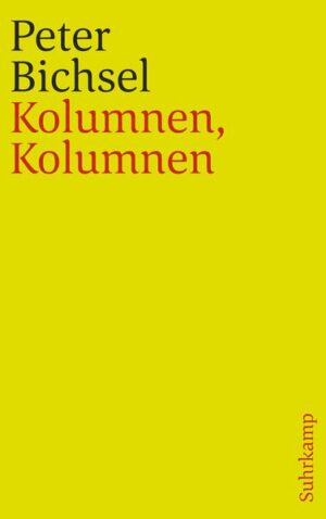 In gut dreißig Jahren, von 1975 bis heute, hat Peter Bichsel über 300 Kolumnen geschrieben, Geschichten aus dem Alltag und über den Alltag, Momentaufnahmen, Begegnungen, unbotmäßige Einmischungen, Zwischenrufe, Erinnerungen, Liebeserklärungen. Zum 70. Geburtstag seines Autors legt der Suhrkamp Verlag alle Kolumnen in einem Band vor. »Wer in hundert Jahren seine Bücher liest, wird einem polyphonen Klanggefüge aus tausend namenlosen Stimmen der heutigen Schweiz begegnen. Diese Stimmen lärmen, hauchen und brummen durcheinander. Dennoch ist jede einzelne trennscharf zu hören, und hinter ihr erscheint ein lebendiges Menschengesicht. ›50 waren die also‹, wird man in hundert Jahren sagen, wenn man Peter Bichsels Bücher liest.« (Peter von Matt)