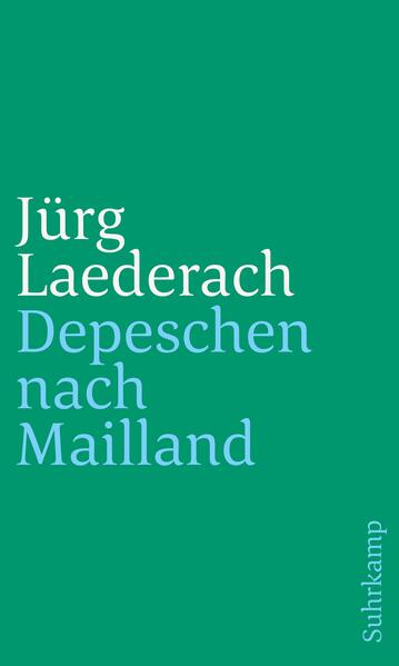 »Bei mir war Pfingsten, und bei dir?« Im Februar 2002 lädt das Schweizer Radio DRS die Autoren Jürg Laederach und Michel Mettler zu einem Gespräch über Jazz ein. Ausgehend von dieser Begegnung im Aufnahmestudio entwickelt sich ein intensiver E-Mail-Diskurs, zunächst über Musik, dann, von der Tonspur des Lebens abweichend und immer wieder fulminant zu ihr zurückkehrend, eine laufende Mitschrift des Alltags, hier ausschließlich aus der Feder von Jürg Laederach, einem großen Meister der Freisprechprosa. Einmal mehr betört er mit vokabularischer Brillanz und der frappierenden Winkelschiefe seiner Art, das zu sehen, was wir, bevor wir ihn lasen, »Wirklichkeit« nannten. Ausgewählte Teile dieser Minutenmitschriften Jürg Laederachs gibt Michel Mettler heraus. Ergebnis ist Depeschen nach Mailland, ein Stück Stegreifliteratur, dessen improvisatorischer Drive so mitreißend ist, daß der Leser sich fragt: Warum bloß ist dies eines der ersten E-Mail-Bücher? Jürg Laederach, geboren 1945 in Basel, studierte Mathematik in Zürich, Romanistik, Anglistik und Musikwissenschaften in Basel. 1974 erschien sein erstes Buch, der Erzählband Einfall der Dämmerung. Zahlreiche Romane, Erzählungen, Theaterstücke folgten. Laederach war auch als Literatur- und Musikkritiker tätig. (Der zweite Sinn enthält seine Grazer Poetik-Vorlesungen, Eccentric eine Auswahl seiner Kritiken.) Er übersetzte aus dem Englischen und dem Französischen - Werke von Walter Abish, Frederick Barthelme, Maurice Blanchot, William Gass, Harry Mathews und anderen. Sein Werk wurde mehrfach ausgezeichnet, 2005 mit dem Italo-Svevo-Preis. Zuletzt veröffentlichte er den Erzählband Harmfuls Hölle. Er starb 2018 in seiner Heimatstadt Basel.