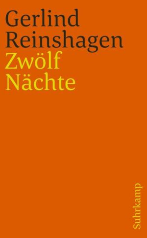 Zwölf Nächte ist ein Buch über Liebe und Haß und über die Wechselbäder der Freundschaft. Angestimmt werden soll ein großer Gesang über die Freunde der Kindheit, aber zu schnell kommt der kalte Blick dazu. Der Gesang gerät ins Stocken, und dementsprechend verändert sich die Form. Was als Gesang begann, endet im Gestammel, so wie die meisten der hier beschriebenen Leben enden, die Leben der alten und der neuen Freunde, der alten und der neuen Feinde, des Generals, der Mutter, des Lehrers, des Studenten, des Nachrichtensprechers, der vielfachen Witwe. Und so wie meistens auch die Lieben enden. Warum eigentlich fängt man doch wieder und wieder an, die Mitmenschen mit Phantasie zu umkleiden, warum rennt man ihnen nach, versucht auf Biegen und Brechen in der Freundschaft, der Liebe den größeren Entwurf? Warum flüchtet man, streitet sich, läuft sich doch wieder hinterher? Krieg, Nachkrieg, Restauration, das geht durch ein Leben. Ist es nur, weil man nicht allein sein kann, oder ist es mehr? Weil es nicht damit getan ist, die Leute zu durchschauen, sondern darauf ankommt sich auf die Suche zu begeben, nach den unentdeckten Möglichkeiten?