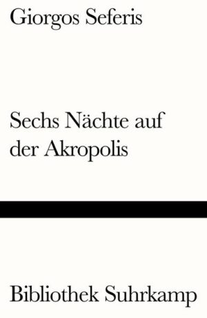 Sechs Nächte auf der Akropolis schildert einen Kreis junger Leute, die 1925 in Athen überschwenglich und ratlos nach ihrem Ort im Leben suchen. Der Roman des griechischen Nobelpreisträgers Giorgos Seferis (1900-1971) ist bestimmt von Gespräch und Reflexion. Andererseits enthält er das Zeugnis eines jungen Dichters, der auf der Suche nach sich und seiner Sprache ist. Beides verbindet sich in einer Rahmengeschichte, die kurze, ganz unterschiedlich gestimmte Texte zwanglos in sich aufnimmt.