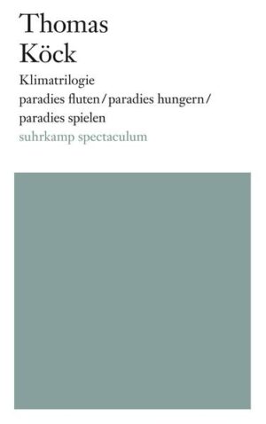 paradies fluten (verirrte sinfonie) ist der erste Teil der Klimatrilogie von Thomas Köck, der in einer gewaltigen Bilder- und Sprachflut eine Geschichte des Kapitalismus und des Raubbaus des Menschen an der Natur und an sich selbst erzählt. Historisch beginnt diese große Erzählung mit dem Kautschukboom im 19. Jahrhundert, dem ganze Landstriche und Völker zum Opfer fielen. Dieser Erzählstrang prallt auf das Schicksal einer Tänzerin, die die Logik kapitalistischer Selbstoptimierung auf wahnwitzige Weise praktiziert. Köck betrachtet die Gegenwart durch die historische Linse, gelangt so zu verblüffenden Bildern. Seine raumgreifende Sprache, seine Szenarien sind eine erfrischende Provokation für die Bühne, ein ästhetisches, politisches Verfahren. Spätestens mit paradies fluten stellte sich der Oberösterreicher als einer der interessantesten jungen Dramatiker vor. Für paradies fluten erhielt der vielfach ausgezeichnete Thomas Köck 2016 den renommierten Kleist-Förderpreis. Das Buch enthält mit paradies fluten, paradies hungern und paradies spielen die gesamte Klimatrilogie.