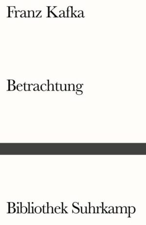 Franz Kafkas erstes Buch, erschienen 1912 im Ernst Rowohlt Verlag, Berlin, besteht aus achtzehn kurzen Erzählungen und Texten. Das Büchlein wird, dem Wunsch des Autors entsprechend, in einem besonders großen Schriftgrad gedruckt, »und damit ist«, wie Max Brod bemerkt, »durch einen jener seltenen Zufälle, die im Sinne Schopenhauers nichts Zufälliges mehr an sich haben, der innerste Charakter dieser kleinen Prosa eigentlich unübertrefflich zum Ausdruck gebracht«.