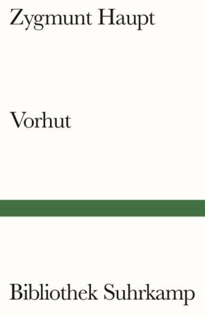 »Es kommt nur noch selten vor, daß man in der europäischen Literatur auf einen erratischen Block stößt wie diesen«, schrieb die NZZ anläßlich des Erscheinens von Zygmunt Haupts Prosaband Ein Ring aus Papier, mit dem die Wiederentdeckung des großen polnischen Erzählers begann. Haupts zweiter Prosaband Vorhut, 1989 im Pariser Exilverlag »Kultura« posthum veröffentlicht, enthält Texte, die zwischen 1944 und 1975 in Zeitschriften publiziert wurden. Sie lesen sich wie Bruchstücke eines ungeschriebenen Romans. Der Liebe zu Nietota, seiner früh- verstorbenen Schwester, sind Texte von schmerzlicher Intensität gewidmet. Die Landschaften und Städtchen des polnischen Ostens, die Atmosphäre im Lemberg der dreißiger Jahre beschreibt Haupt mit derselben Präzision wie die Wolkenbildungen, die Sommergerüche oder einen »Grashügel, durchwebt mit Blumen, deren unirdische Zartheit ihm die Kehle zuschnürt«.