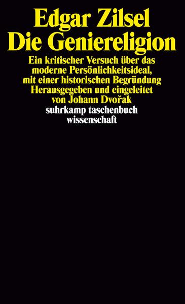 In der Auseinandersetzung mit Houston Stewart Chamberlain weist Zilsel darauf hin, daß »Vorurteile mit Glück und Blut der Nebenmenschen bezahlt werden«, und fragt, »ob nicht der Begriff der genialen Persönlichkeit und der Tiefe eine ernste Gefahr für unser Zeitalter« bedeuten. Mit Die Geniereligion hat Edgar Zilsel seine systematischen Studien zu den gesellschaftlichen Voraussetzungen und Bedingungen der modernen Wissenschaft begonnen, die er später-im Exil-mit den wissenschaftlichen Arbeiten über die Anfänge der neuzeitlichen Wissenschaft weiterführte. (Diese Arbeiten sind enthalten in: Edgar Zilsel, Die sozialen Ursprünge der neuzeitlichen Wissenschaft. Übersetzt von Wolfgang Krohn. Mit einer biobibliographischen Notiz von Jörn Behrmann, stw 152.)
