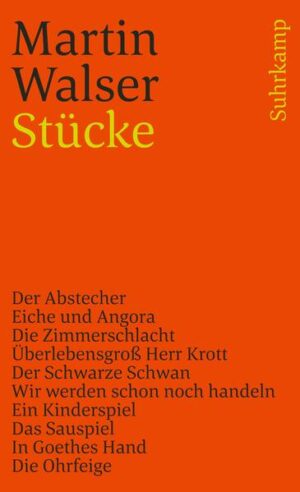 Dieser Band faßt alle Theaterstücke zusammen, die Martin Walser bis 1984 geschrieben hat. Die Stücke, für deren Abdruck die jeweils letzte Textfassung zugrunde gelegt wurde, sind Ausdruck der Auseinandersetzung des Autors mit der dramatischen Tradition und dem Theater der Gegenwart.