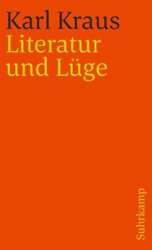 Karl Kraus, geboren am 28. April 1874 in Gitschin, ist am 12. Juni 1936 in Wien gestorben. In dem Buch Literatur und Lüge hat Kraus die wichtigsten seiner literaturkritischen Arbeiten aus der Fackel der Vorkriegszeit in revidierter Fassung zusammengestellt. Mit wenigen Ausnahmen - wie der Rede über Wedekinds Büchse der Pandora - handelt es sich um sartirische und polemische Schriften: gerichtet gegen den Literaturbetrieb und allzu betriebsame Literaten der Zeit. Von den Streitschriften, die dieses Buch enthält, zählt vor allem Der Fall Kerr zu den Musterstücken der Gattung: unter den eher scherzhaft abgefaßten Artikeln haben jedenfalls die Übersetzungen aus Harden und die Razzia auf Literarhistoriker klassische Geltung erlangt. Aber auch der Sache nach dürften die Prinzipien und die Argumente, mit denen Kraus den »elenden Skribenten« seiner Zeit begegnet ist, ihre Triftigkeit auch gegenüber den Erscheinungen unserer Tage mit Leichtigkeit bewähren können.