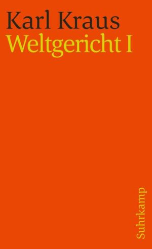 Karl Kraus, geboren am 28. April 1874 in Gitschin, ist am 12. Juni 1936 in Wien gestorben. Seiner dramatischen Vergegenwärtigung des Kriegsgeschehens, den Letzten Tagen der Menschheit, hat Karl Kraus in demselben Jahr, als das Drama in erster Fassung erschien, 1919, mit den beiden Bänden von Weltgericht die essayistische Chronik seiner Kriegsaufsätze an die Seite gestellt. Auch in diesen Schriften dienen authentische Dokumentation und stringente Reflexion einer ebenso ausgreifenden Darstellung wie tiefschürfenden Erklärung der Katastrophe - wobei vor allem den »Bilanzknechten« und »Schlachtbankiers« der Presse, als den wahren Urhebern des Krieges, der Prozeß gemacht wird. Das Buch enthält einige der schneidendsten Satiren von Karl Kraus (Die Laufkatze, Die Fundverheimlichung) und mit dem abschließenden Nachruf auf die Donaumonarchie, »dem stärksten Kriegsfluch, der in deutscher Sprache geschrieben wurde«, ein Meisterwerk politischer Publizistik, vergleichbar nur der Dritten Walpurgisnacht von 1933. Das Ganze ist heute so aktuell wie vor siebzig Jahren: ein Lehr- und Lesebuch des kämpferischen Pazifismus.