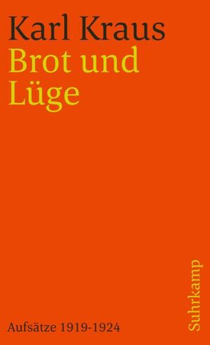 Karl Kraus, geboren am 28. April 1874 im böhmischen Gitschin, ist am 12. Juni 1936 in Wien gestorben. Nach dem Ende des Weltkriegs und der Auflösung der Donaumonarchie hat Karl Kraus sich mit einer Vielzahl von Schriften (deren wichtigste dieser Band versammelt) um die Sicherung der Republik bemüht - gegen ihre Feinde von links wie von rechts und vor allem gegen den mächtigsten Widersacher jeder wirklichen Erneuerung: die Tagespresse gleich welcher Couleur. Diesem Engagement sind nicht bloß einige der bedeutendsten Streitschriften der Fackel (und mit Aufsätzen wie Brot und Lüge der Literatur des Jahrhunderts) zu verdanken