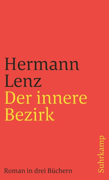 Im Zeitraum von zwanzig Jahren hat Hermann Lenz diese Trilogie geschrieben. Ein Schlüsselwort, eine Lenzsche Bezeichnung der würdigen, individuellen menschlichen Befindlichkeit schlechthin: Der innere Bezirk steht als Titel über diesem Werk, wie um darzutun, daß es zentrale Bedeutung hat. Die drei Bücher des Romans sind einer Vater-Tochter-Beziehung gewidmet. Subtile Psychogramme, zeigen sie, wie weit menschliche Nähe gehen kann, wo sie, ungeachtet aller Zuneigung und Fürsorge, enden muß: vor den Grenzen des inneren Bezirks.