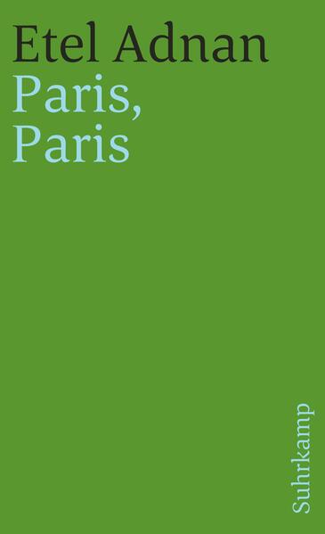 Etel Adnan, Malerin und Schriftstellerin mit Wohnsitz in Beirut, San Francisco und Paris, beschreibt ihr Paris, das sie liebt wie keine andere Stadt. Ihr Paris ist auch das Paris von Baudelaire und Delacroix, Mallarmé und Picasso, Sartre und Djuna Barnes, das Paris der vietnamesischen und afrikanischen Einwanderer, der Revolutionäre und Bohemiens. Die gebildete und belesene Kosmopolitin nimmt uns mit zu einem Rundgang durch die Stadt, zeigt uns die schönsten Plätze, Parks, Cafés und Restaurants und klärt uns ganz en passant und mit einem sehr weiblichen Blick über Geschichte, Literatur, Kunst und politisches Geschehen in dieser Stadt auf.