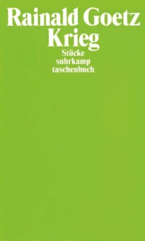 Krieg ist drei Theaterstücke. Krieg als Festungskrieg in Aktion ist Heiliger Krieg: Welt, Revolution, Bier. Der Kampf geht weiter. Krieg in der Nacht ist Schlachten: Familie, Kunst, Haß. Der Kampf hält an. Krieg zum Schluß heißt schließlich und endlich hier Traktat Gegen Den Widerstand Des Materials Ergibt Weder Material Noch Widerstand Sondern Summa Summarum Traktat Genannt von Herzen Kolik: Ich, Wort, Tod. Krieg wurde erstmals 1986 veröffentlicht.