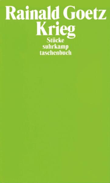 Krieg ist drei Theaterstücke. Krieg als Festungskrieg in Aktion ist Heiliger Krieg: Welt, Revolution, Bier. Der Kampf geht weiter. Krieg in der Nacht ist Schlachten: Familie, Kunst, Haß. Der Kampf hält an. Krieg zum Schluß heißt schließlich und endlich hier Traktat Gegen Den Widerstand Des Materials Ergibt Weder Material Noch Widerstand Sondern Summa Summarum Traktat Genannt von Herzen Kolik: Ich, Wort, Tod. Krieg wurde erstmals 1986 veröffentlicht.