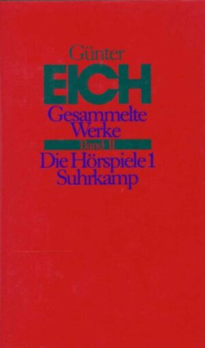 "Die neue Ausgabe der ›gesammelten Werke‹ Günter Eichs liegt nun vor. Nahezu zwei Jahrzehnte nach Eichs Tod erhebt sie den Anspruch, abgeschlossen zu sein. Die Ausgabe versammelt ein Werk aus mehr als vierzig Jahren - von den Anfängen 1929 bis zu den letzten Gedichten, die kurz vor Eichs Tod entstanden. Die Ausgabe kann sich heute auf einen archivarisch geordneten Nachlaß berufen