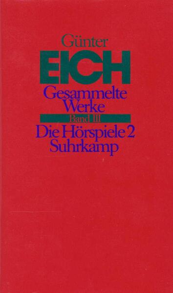 "Die neue Ausgabe der ›gesammelten Werke‹ Günter Eichs liegt nun vor. Nahezu zwei Jahrzehnte nach Eichs Tod erhebt sie den Anspruch, abgeschlossen zu sein. Die Ausgabe versammelt ein Werk aus mehr als vierzig Jahren - von den Anfängen 1929 bis zu den letzten Gedichten, die kurz vor Eichs Tod entstanden. Die Ausgabe kann sich heute auf einen archivarisch geordneten Nachlaß berufen