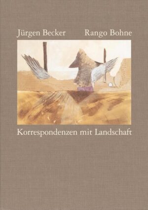 Am Anfang war nicht das Wort, sondern das Bild: so gilt es jedenfalls für dieses Buch. Es sind die Bilder, die Collagen von Rango Bohne, in denen Jürgen Becker die Motive für seine neuen Gedichte gefunden hat, und wenn in der Regel der Leser und Leserinnen mit den Bildern eine Korrespondenz, die von den Bildern bereits geführt wird, nämlich mit Landschaft. Eine imaginäre Art von Korrespondenz, denn die in den Bildern vorkommenden Landschaften existieren nicht vorab als konkrete Modelle, sondern sie entstehen im Prozeß des Machens, der ein handwerklicher Vorgang ist: die Collagierung vorgefundener Materialien, die weitere Übermalung. Die Kombination verschiedener Techniken führt zu abstrakten Zeichen, surrealen Gebilden, die allesamt Landschaft erfinden, entwerfen, entdecken: »Man sieht wieder, was man nicht sieht.« Nicht, daß die Gedichte das visuelle Geschehen interpretieren, aber sie reagieren darauf, indem sie ihrerseits den Zusammenhang mit etwas suchen, das einmal in den Bildern erscheint und zugleich mit den Wörtern und Sätzen erst zustande kommt: die poetische Imagination von Landschaften, von »Architektur zischen den Feldern des Himmels«. Nach Fenster und Stimmen (1982) und Frauen mit dem Rücken zum Betrachter (1989) ist dieses das dritte Buch, das aus dem Atelier von Rango Bohne und dem Schreibzimmer von Jürgen Becker kommt. Beide, seit 1965 verheiratet, leben in Odenthal und Köln, wo sie 1932 geboren wurden. Nach dem Studium von Kunstgeschichte und Archäologie besuchte Rango Bohne die Kunstakademien in Berlin und Düsseldorf