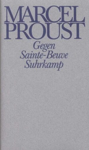 "Während die französische Erstausgabe des »Contre Sainte-Beuve« den Eindruck eines kohärenten und abgeschlossenen Werks zu erwecken sucht und die Pléiade-Ausgabe sich auf dessen theoretische und literaturkritische Teile beschränkt, will der vorliegende Band der Frankfurter Ausgabe den fragmentarischen und heterogenen Charakter des »Gegen Sainte-Beuve« sichtbar machen. Neben ausgearbeiteten Entwürfen enthält er auch kurze Notizen oder abgebrochene Skizzen