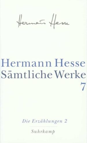 Die Bände 6 bis 8 der Sämtlichen Werke enthalten Hermann Hesses Erzählungen in der Reihenfolge ihrer Entstehung. Erstmals werden hier auch die bisher unveröffentlichten Erzählfragmente aus dem Nachlaß einbezogen. Die erste dieser Erzählungen aus fünf Jahrzehnten stammt aus dem Jahr 1899/1900, die letzte wurde 1954 geschrieben.