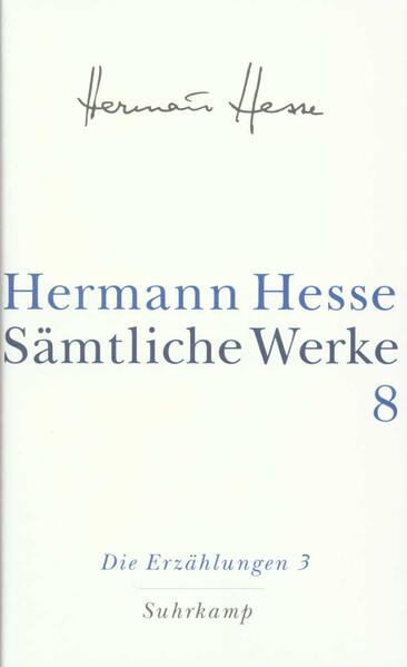 Die Bände 6 bis 8 der Sämtlichen Werke enthalten Hermann Hesses Erzählungen in der Reihenfolge ihrer Entstehung. Erstmals werden hier auch die bisher unveröffentlichten Erzählfragmente aus dem Nachlaß einbezogen. Die erste dieser Erzählungen aus fünf Jahrzehnten stammt aus dem Jahr 1899/1900, die letzte wurde 1954 geschrieben.