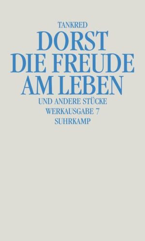 »Was können wir tun? Ich denke, wir müssen fortfahren, Menschen und ihre Geschichten auf die Bühne zu schreiben, und weiter versuchen, auf unsere Weise die dunklen Geheimnisse unserer Existenz aufzuspüren, das Leben, unser Leben zu reflektieren, zu erkennen und auch zu feiern.« Ganz einzigartig und unvergleichbar ist, wie Tankred Dorst und Ursula Ehler in ihren Stücken diesen Themen nachspüren und wie es ihnen bei manch dunklen, düsteren Geschichten gelingt, diese immer auch als sinnliches Theater zu inszenieren, voller Spielwitz und Lebensfreude. So ist Die Legende vom armen Heinrich ein Fest für die Liebe und ein Spiel vom Tod, erzählt Was sollen wir tun vom Scheitern großer Utopien und bewahrt sie zugleich. Mit Harrys Kopf hat Dorst Heinrich Heine in lebensvollen und melancholischen Szenen ein Denkmal geschaffen, ‚Wegen Reichtum geschlossen’ ist die anarchische, wüste Komödie über die Gier des Menschen nach Besitz. In den Krieg versetzt uns ‚Große Szene am Fluß’, ein raffiniertes Dialogspiel über Simulation und Wahrheit. Ein Fest der Ironie ist ‚Die Freude am Leben’, denn das Stück führt das, was wir gemeinhin mit diesem Titel verbinden, ad absurdum. Schließlich gibt Tankred Dorst uns mit seinem Monolog ‚Kupsch’ den Einblick ins Innere einer zutiefst zerrissenen Persönlichkeit, in der das »Ich« und das »Andere« einen erbitterten Kampf ausfechten.