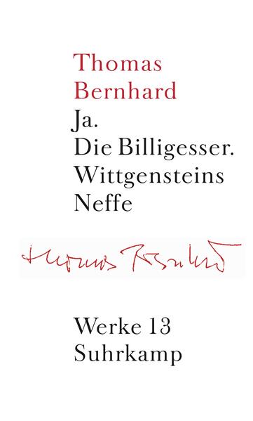 Drei Erzählungen präsentiert dieser neue Band der Werkausgabe: "Ja" (1978), "Die Billigesser" (1980) und "Wittgensteins Neffe" (1982). Sie stammen aus einer "Zwischenzeit": Sie erscheinen nach den ersten autobiographischen Bänden, mit denen sich Thomas Bernhard ein größeres Lesepublikum erschrieben hat, und den drei großen Romanen, mit denen der Autor Weltruhm erlangt. Alle drei - die autobiographisch grundierten "Ja" und "Wittgensteins Neffe" wie die in den fünfziger Jahren angesiedelten "Billigesser" - brillieren durch einen Stil, den klassisch zu nennen nicht verfehlt ist.