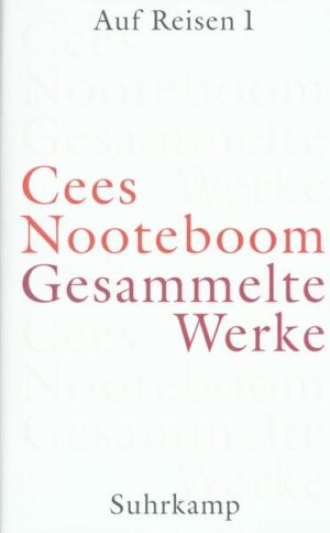 Anläßlich des 70. Geburtstags von Cees Nooteboom erschienen im vergangenen Herbst die ersten drei Bände seiner Gesammelten Werke - in hochwertiger Ausstattung: gebunden in dunkelrotem Leinen, mit eleganten, rein typographisch gestalteten Umschlägen, auf bestem Papier gedruckt, mit Lesebändchen, im Schuber. Band 1 enthält die Lyrik, darunter ca. 100 bislang auf deutsch unpublizierte Gedichte, in Band 2 und 3 sind Nootebooms Romane und Erzählungen nachzulesen, darunter die erstmals übersetzte Erzählsammlung Der verliebte Gefangene. Die Gesammelten Werke Cees Nootebooms, die auf acht Bände angelegt sind, unterscheiden sich von vergleichbaren Editionen wesentlich dadurch, daß es hier unendlich vieles zu entdecken gibt: Neues und bislang Unübersetztes. Band 4 und 5 präsentieren nun den ersten Teil von Nootebooms Reisegeschichten: Beginnend in den Niederlanden, dem Zentrum des Nooteboomschen Kosmos, führen sie nach Spanien, seiner zweiten Heimat, und ziehen dann weiter in die übrigen Landstriche Europas. Zwei Bände, die ebenfalls Entdeckungen bergen: Viele dieser Geschichten erscheinen erstmals auf deutsch. In ihrer klugen, unprätentiösen und sinnlichen Mischung aus Tagebuch, impressionistischen Reisebildern, kritischer Reflexion und philosophischer Betrachtung spiegeln sie Eigenart und Meisterschaft des niederländischen Autors.