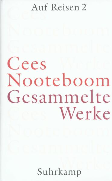 Anläßlich des 70. Geburtstags von Cees Nooteboom erschienen im vergangenen Herbst die ersten drei Bände seiner Gesammelten Werke - in hochwertiger Ausstattung: gebunden in dunkelrotem Leinen, mit eleganten, rein typographisch gestalteten Umschlägen, auf bestem Papier gedruckt, mit Lesebändchen, im Schuber. Band 1 enthält die Lyrik, darunter ca. 100 bislang auf deutsch unpublizierte Gedichte, in Band 2 und 3 sind Nootebooms Romane und Erzählungen nachzulesen, darunter die erstmals übersetzte Erzählsammlung Der verliebte Gefangene. Die Gesammelten Werke Cees Nootebooms, die auf acht Bände angelegt sind, unterscheiden sich von vergleichbaren Editionen wesentlich dadurch, daß es hier unendlich vieles zu entdecken gibt: Neues und bislang Unübersetztes. Band 4 und 5 präsentieren nun den ersten Teil von Nootebooms Reisegeschichten: Beginnend in den Niederlanden, dem Zentrum des Nooteboomschen Kosmos, führen sie nach Spanien, seiner zweiten Heimat, und ziehen dann weiter in die übrigen Landstriche Europas. Zwei Bände, die ebenfalls Entdeckungen bergen: Viele dieser Geschichten erscheinen erstmals auf deutsch. In ihrer klugen, unprätentiösen und sinnlichen Mischung aus Tagebuch, impressionistischen Reisebildern, kritischer Reflexion und philosophischer Betrachtung spiegeln sie Eigenart und Meisterschaft des niederländischen Autors.