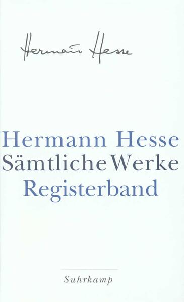 Mit dem Registerband wird die Gesamtausgabe der Werke Hermann Hesses auch für die Forschung auf vielfältige Weise nutzbar. Er ermöglicht in alphabetischer Reihenfolge, jeden Text des Dichters aufzufinden, und verknüpft Hesses Werk und Biographie mit der Literatur- und Zeitgeschichte. Was bisher nur zu ahnen war, kann jetzt nachgewiesen werden: Hesses fast enzyklopädisch anmutende Kenntnis der Weltliteratur und ein Gespür für das Wertbeständige im Schaffen der Autorenkollegen seiner Generation, Eigenschaften, die einzigartig sind in der deutschen Kulturgeschichte. Hesses Titel sind mit Gattungssiglen versehen. Ein Personenregister verzeichnet sämtliche in Hesses Schriften vorkommenden Zeitgenossen, Verwandte, Freunde, Künstler und Autorenkollegen der Vergangenheit und Gegenwart sowie deren Werke, die für ihn von Bedeutung waren. Auch die Institutionen, mit denen Hesse in Verbindung stand, werden in einem gesonderten Register aufgeführt. Es folgt ein Verzeichnis der Periodika, das sämtliche Zeitungen, Zeitschriften, Jahrbücher etc. erfaßt, in denen seit der Wende vom 19. zum 20. Jahrhundert seine Arbeiten publiziert wurden. Den Abschluß bildet ein Ortsregister, das auf die Orte verweist, die Hesse besucht hat, oder solche von biographischer und werkgeschichtlicher Bedeutung.