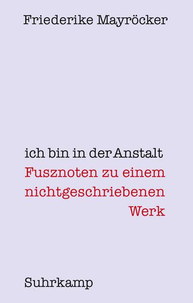 „ich bin in der Anstalt“ nennt Friederike Mayröcker, die »Grande Dame der deutschsprachigen Gegenwartsliteratur« (Süddeutsche Zeitung), ihre neue Prosaschrift - ein Buch der Betrachtungen von Körperlichkeit und Körperempfinden, ein Tasten nach den ständig sich verschiebenden Grenzen von Innen und Außen, ein Versuch ihrer Auflösung im Moment des Schreibens, radikal und schonungslos.