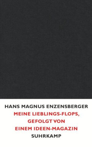 »Ich behaupte, daß mir meine Flops im Lauf der Zeit geradezu ans Herz gewachsen sind.« (Hans Magnus Enzensberger) In diesem Schwarzbuch nimmt Enzensberger ein Thema ins Visier, das viele Künstlerkollegen scheuen, den Mißerfolg: »Wenigen Erfahrungen verdanke ich so viel