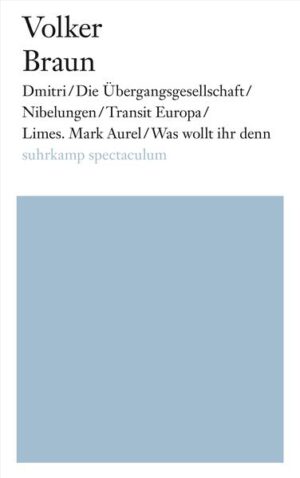 Dieser Band versammelt eine Auswahl von sechs Theaterstücken von Volker Braun, die seit Beginn der achtziger Jahre entstanden sind. Volker Braun, 1939 in Dresden geboren, Lyriker, Dramatiker und Prosaautor, Büchner-Preisträger des Jahres 2000, zeigt sich in seinen Stücken als gleichermaßen scharfsinniger wie sprachmächtiger Analytiker von gesellschaftlichen Verhältnissen. Brauns Stoffe und Szenerien sind welthistorisch, die Problemstellungen seiner Stücke sind heutig und von globaler Brisanz.