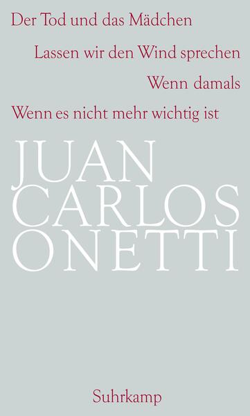 Juan Carlos Onetti ist der große Solitär in der modernen lateinamerikanischen Literatur, einer der maßgeblichen Schriftsteller des 20. Jahrhunderts, ein Autor von künstlerischer, ästhetischer und moralischer Kompromisslosigkeit. In seinen letzten Romanen steigt Onetti tief hinab in den Schacht seiner Erfahrung des Lebens - aber wie unterschiedlich ist das, was er als Erzähler schreibend hervorholt: vier Romane, ›reife‹ und ›späte‹, die verschiedener nicht sein könnten und die in je eigener Form und Sprache eine besondere Geschichte erzählen. Der Tod und das Mädchen gehört zu den kleinen Meisterwerken der Weltliteratur. Es ist die Chronik eines angekündigten und perfide geplanten natürlichen Todes. Mit der Intensität von Kammermusik, auf dichtestem Raum, erzählt Onetti hier eine rätselhafte, unergründliche Geschichte. Lassen wir den Wind sprechen, ein Roman, der den Autor fast drei Jahrzehnte lang beschäftigt hat, schickt den als Maler und Liebhaber dilettierenden Kommissar Medina in die Zerreißprobe der Existenz, radikal zweifelnd, abgründig komisch. »Onettis Kunst ist wie Wetterleuchten, das über der epischen Landschaft Momente düsterer Schönheit zaubert. Erschreckend, oft unbegreiflich und doch seltsam beflügelnd«, hieß es in der NZZ über dieses Buch. Wenn damals evoziert die geheimnisvolle Gestalt einer Frau, Magda, einer legendären Figur des Nachtlebens von Buenos Aires. Es ist der ruppig-sehnende Tonfall des Tangos, der diesen gelöstesten Roman Onettis prägt. In Wenn es nicht mehr wichtig ist kommt Carr, ein mit Gleichmut Gescheiterter, mit einer absurden Aufgabe in einen grell ausgeleuchteten Randbereich von Schmuggel, Lebensbeharrung und ätzender Selbstbefragung. Seine Aufzeichnungen zeigen ihn als ein ironisch verzeichnetes Alter Ego des Autors. Das letzte Werk Onettis, ein Jahr vor seinem Tod erschienen, ist ein später, lakonischer Bogenschlag zu seinem atmosphärisch so ganz anderen Erstling Der Schacht. In gründlich revidierten Übersetzungen und