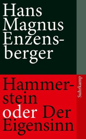 Ein großes Werk über die verhängnisvollste Periode der deutschen Geschichte und über die herausragende Gestalt eines Mannes, dessen Biographie bislang nicht geschrieben wurde. Hans Magnus Enzensberger hat die Geschichte des Generals Kurt von Hammerstein aus allen erreichbaren Quellen recherchiert und entfaltet sie in einem Genre, das er beherrscht wie kein zweiter: in der literarischen Biographie. Kurt von Hammerstein war Chef der Reichswehr, ein Grandseigneur, ein unerschütterlicher Gegner des Nationalsozialismus, ein unbestechlicher Zeuge des Untergangs seiner Klasse, des deutschen Militäradels. Seinen Abschied nahm er, nachdem Hitler seine Weltkriegspläne 1933 in einer Geheimrede offengelegt hatte. Aber es geht auch um die Lebensläufe seiner Frau und seiner sieben Kinder: gezeichnet von den Katastrophen des 20. Jahrhunderts, von Verrat, Widerstand, Spionage und Sippenhaft. Und nicht zuletzt geraten jene Personen ins Fadenkreuz, die zu einem gefährlichen Doppelleben gezwungen waren: vom letzten Reichskanzler der Weimarer Republik über die Agenten der KPD bis zu jener Drogistin, die in Kreuzberg Deserteure und Juden versteckte. Hammerstein ist nach Der kurze Sommer der Anarchie und Requiem für eine romantische Frau Enzensbergers dritte literarische Biographie, in der die Selbstbehauptung des Einzelnen gegenüber kollektiven und autoritären Zumutungen im Zentrum steht. Für dieses Buch hat der Autor die Archive von Moskau bis Berlin, von München bis Toronto befragt. Doch behält für ihn das Dokument nicht das letzte Wort. In einem vielfältigen Werk verbindet sich erneut die Recherche mit der Freiheit des Autors, sich der historischen Wirklichkeit auch über Fiktionen zu nähern.