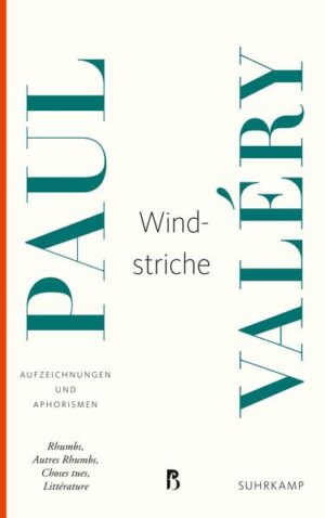 Die Bedeutung des Titels Windstriche (Rhumbs) musste Paul Valéry schon seinen französischen Lesern erläutern, als das Buch in den zwanziger Jahren erschien. Das Wort entstammt der Nautik, bezeichnet, vereinfacht gesagt, die Richtung der Winde aus den verschiedenen Welt- oder Himmelsgegenden. In Windstriche bleiben die Richtungen, die Paul Valéry mit seiner Prosa und seinen Überlegungen zur Dichtkunst sich selbst wie den Zeitgenossen vorgab, im Hintergrund. Sie bilden die Folie, von der sich die Abweichungen vom Vollendeten, vom abstrakten Denken, von reiner, absoluter Dichtung umso deutlicher abheben. Hier treffen aufeinander: Tagebucheintragungen anlässlich einer Reise, nach »Lust und Laune gezeichnet«, es werden »Moralia« sowie »Hintergedanken« ausgeplaudert ebenso wie Träume, Gedanken zur Literatur und lyrische Versuche. Dieses Buch führt Gedankensplitter vor - und gibt ihnen zugleich einen Zusammenhang