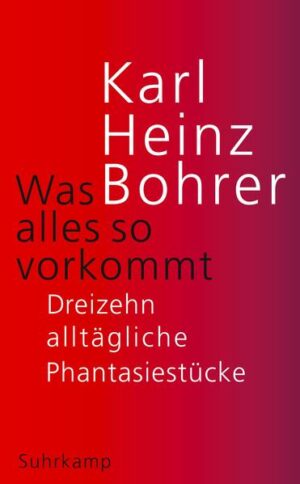 Die »Dreizehn alltäglichen Phantasiestücke«, mit denen Karl Heinz Bohrer nach seiner wissenschaftlichen Studie über den »Hass« zu kleineren, handlichen Formen übergeht, sind so alltäglich nicht: Sie zeigen die Handschrift eines ruhelosen Intellektuellen, der in der konzentrierten Form kurzer Prosa über ausgewählte Befindlichkeiten, Vorlieben, Emphatisierungen, Verstörungen, auch Antipathien eines langen Lebens Auskunft gibt. Mit einem suggestiven Erlebnisbericht über eine Bahnfahrt nach Brüssel - auf dem Höhepunkt der Hitzeperiode des Jahres 2018 -, die in einer apokalyptischen Erfahrung buchstäblich zu entgleisen droht, setzt Bohrer den Ton, bevor es weitergeht zu den Fundamenten unseres Gefühlslebens: zu Herkunft und Wesensart des Ressentiments etwa, zu den Wurzeln von Freundschaft und Entfremdung, zu Reflexionen über Isolation, Einsamkeit und Alleinsein und zu narzisstisch gespiegelter Selbstwahrnehmung. So entfaltet sich ein reiches Panorama ganz unterschiedlich gestimmter Gedanken und Erinnerungen, in denen der Autor, wie von ihm gewohnt, kein Blatt vor den Mund nimmt und den Leser das Alltägliche denn doch als die aufregende Begegnung mit dem schlechthin Fremden erfahren lässt.