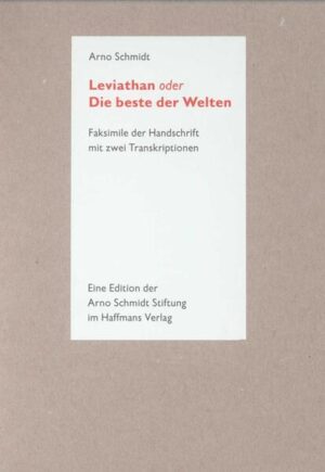 Seine erste Nachkriegserzählung notierte Arno Schmidt in den papierarmen Zeiten auf einem Block mit Telegrammformularen, den ihm ein englischer Offizier geschenkt hatte. Später fing er an, Zigarrenkistchen zu sammeln, Schubfächer zusammenzuleimen aus Holzplättchen und Pappscheibchen, ausstaffiert mit bunten Reitern: Arno Schmidts berühmt gewordene Zettelkästen. Manch einer möchte bis heute hinter den Tausenden von Notizzetteln mit Redewendungen, Metaphern, Zitaten und Beschreibungsfetzen den letzten Schlüssel vermuten zur Entstehungsgeschichte seiner Werke, letztlich zum Geheimnis seiner Kreativität. Auch wenn das Nebeneinander aller Zettel eines Kastens keineswegs das zugehörige Buch ergibt, lassen erhaltene Themen- und Szenenkonvolute etwas von der Arbeitsweise des »Wortweltenerbauers« (so Schmidts Selbstcharakterisierung) ahnen. Der vierfarbige Faksimile-Druck präsentiert das früheste erhaltene Manuskript nach 1945, die Erzählung Leviathan. Auf gegenüberliegenden Seiten werden die Handschrift und deren diplomatische Umschrift gezeigt, eine Umschrift also, die alle Details auch der Tilgungen und überschreibungen sichtbar macht. Auf den Seiten des Telegrammblocks werden noch die Rostrückstände der Briefklammer sichtbar, mit denen die Formularblätter zusammengehalten wurden. Zusätzlich enthält der Band in einer zweiten Transkription eine Lesefassung des Manuskripts.