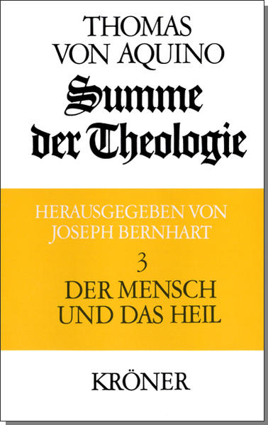 Die von Joseph Bernhart übersetzte 3-bändige Kröner-Ausgabe der ›Summa theologiae‹ bietet eine mit großem Sachverstand zusammengestellte Auswahl mit Einführungen, Zwischenberichten und erläuternden Anmerkungen, einem umfangreichen Glossar und Sachregister. Der zweite Band enthält 114 Abhandlungen über die sittliche Ordnung, über die Zweckmäßigkeit der Schöpfung, das höchste Gut und die Rechtfertigung des Menschen vor Gott.