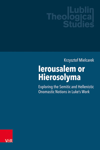 There is no doubt that Jerusalem in the Bible is a city of great historical and theological significance. However, many modern readers are unaware that authors writing in Greek used its two names, Ierousalem and Heriosolyma. Among the few who used both names simultaneously is Luke the Evangelist. Commentators of this onomastic phenomenon have tried to explain this fact in various ways, referring to Luke's literary and theological choices or denying its meaning altogether. Krzysztof Mielcarek's monograph proposes a new view and explanation of this phenomenon in a theological-historical key. In his opinion, Luke's choices may be underpinned by his deep immersion in the world and terminological richness of the Septuagint, as well as important historical events that influenced the perception of the Holy City by the Hellenistic Jewish community and later also by the early Christians.