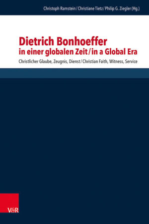 Dietrich Bonhoeffer gehörte zu den wenigen deutschsprachigen Theologen seiner Zeit, die schon früh Auslandserfahrungen sammelten und in der internationalen ökumenischen Bewegung mitarbeiteten. Sein Denken wurde von diesen Kontexten geprägt. Gleichzeitig unterscheidet sich seine Zeit grundlegend von unserer Ära, die durch nie gekannte globale Vernetzungsstrukturen-das Internet und neue Kommunikationsmethoden, schnelle Transportmöglichkeiten sowie unlösbares ökonomisches und politisches Verwobensein-geprägt ist. Kann Bonhoeffers Theologie auch in unserer so anderen Situation hilfreich sein? Und wenn ja, wie? Der Band, der renommierte Bonhoeffer-Forschende aus der ganzen Welt versammelt, untersucht Bonhoeffers Theologie im Hinblick auf Fragen des christlichen Glaubensvollzugs, des christlichen Zeugnisses in einer pluralen Welt und des christlichen Dienstes angesichts vielfältiger politischer und gesellschaftlicher Herausforderungen.