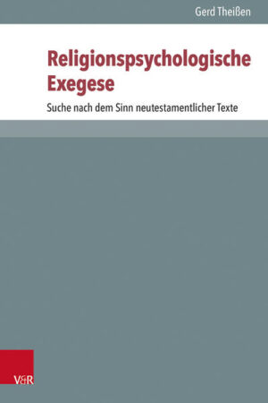 Religion ist „Resonanz der Gesamtwirklichkeit im Menschen, die sich intentional auf ihren Ursprung bezieht und Menschen verbindet“. Die Texte urchristlicher Religion können psychologisch durch existenziale Auslegung als Suche nach einer Persönlichkeitstheorie verstanden werden. Hinzu kommen Untersuchungen von Emotionen, Kognitionen und Motivationen, ferner Sozial- und Tiefenpsychologie. Gerd Theißen bietet eine Zwischenbilanz zur religionspsychologischen Exegese, will „Antipsychologismus“ in der protestantischen Exegese überwinden, erkennt die Offenheit der katholischen Theologie für sie an und will Wege zeigen, wie man dezidierte psychologische Religionskritik positiv aufgreifen kann: Urchristliche Religion hatte ein therapeutisches Potenzial, sofern sie z.B. Wiederholungszwang bei Waschungen und Opfern durch Taufe und Eucharistie beendete und neue Formen emotionaler, kognitiver und motivationaler Lebensbewältigung möglich machte.