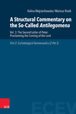 The structural approach facilitates exposure of the elements of eschatological teaching characteristic of 2 Peter’s author with its correct or incorrect interpretation. Narratives drawn from Jewish tradition aim to show two attitudes towards the announcement of destruction: a positive attitude, signifying salvation, and a negative attitude, signifying annihilation. This pattern is transferred to the attitude towards prophetic and apostolic eschatological teaching. Part 1 of the commentary (2 Pet 1-2) focuses on the misinterpretation of this teaching by false teachers and their followers. Their eschatological scepticism is ridiculed and their grim fate described. As the starting point for this description and Peter’s whole line of argumentation 2 Pet 2:3b is taken-the thesis is that God’s inaction is only apparent, while judgment and punishment are inevitable, although only God knows when they will be executed. Part 2 of the commentary (2 Pet 3) focuses on the proper interpretation of this teaching and on laying out the principles of the letter author's hermeneutics. This hermeneutic construes texts from Jewish tradition as foreshadowing and typologies of eschatological events. In explaining the principles of his hermeneutic, the letter’s author drew on the creation story, which Jewish apocalypticism read inversely, to mark that the eschatological hermeneutics is rooted in tradition. The starting point of Peter's line of argumentation was taken to be 2 Pet 3:5.7 with its thesis of God's creative and destructive word and God's sovereign will regarding the preservation of creation and the appointment of the time of judgement. This thesis explains the apparent lack of divine action, which was also a major concern in Part 1 of the commentary (2 Pet 1-2).