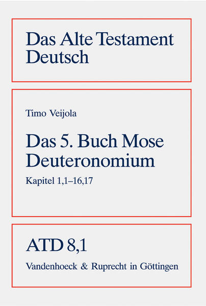 Some 40 years after Gerhard von Rad’s volume for the ATD Series, Timo Veijola presents the first volume of his two-volume complete revision of the Deuteronomy text comprising Chapters 1,1-16,17. The fifth book of Moses contains his farewell address to the Israelites and connects the Pentateuch with the books of Joshua through the 2nd Book of Kings. It plays an important role in Old Testament literature and reveals a multilayered evolutionary process that has occupied generations of researchers. Veijola traces the various levels of development, from the reform program of King Joshua during the 7th century BC through the Deuteronomic History to the later revisions of the 4th century BC, and pays tribute to their respective character. In his critical but fair interpretation of Chapters 1-16 the author also provides an overview of the most up-to-date state of research, commenting on both individual exegetic problems and the broad literary and theological horizon of the text.